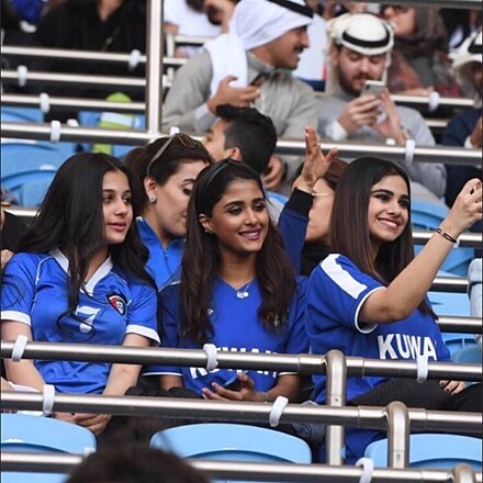 Kuwaiti women at a local football match.
