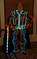 Lighted suit with lighted cane