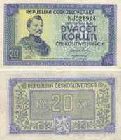 Státovka s nominální hodnotou 20 Kčs (Karel Havlíček Borovský)