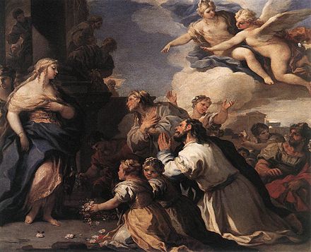 Psyche Honoured by the People (1692–1702) from a series of 12 scenes from the story by Luca Giordano