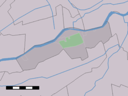 Das Dorf (dunkelgrün) und das statistische Viertel (hellgrün) von Graafland in der ehemaligen Gemeinde Liesveld.