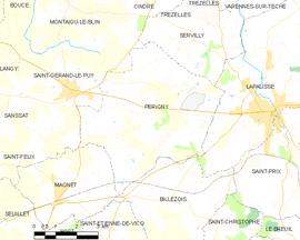 Mapa obce Périgny