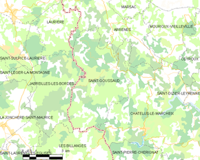 Poziția localității Saint-Goussaud