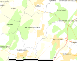 Mapa obce Mazerolles-le-Salin