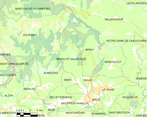 Poziția localității Bréau-et-Salagosse