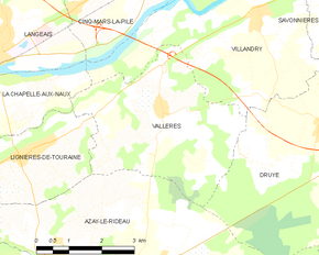 Poziția localității Vallères