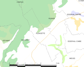 Mapa obce Plénisette