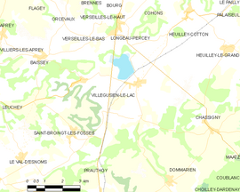 Mapa obce Villegusien-le-Lac