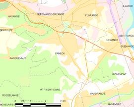 Mapa obce Fameck