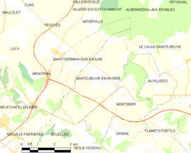 Mapa obce Sainte-Beuve-en-Rivière