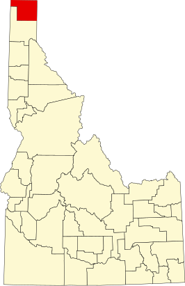 Locatie van Boundary County in Idaho