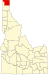 Map of Idaho highlighting Boundary County