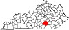 Map of Kentucky highlighting Pulaski County.svg