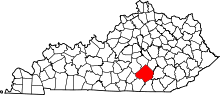 Map of Kentucky highlighting Pulaski County.svg