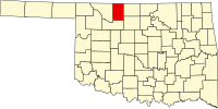 アルファルファ郡の位置を示したオクラホマ州の地図