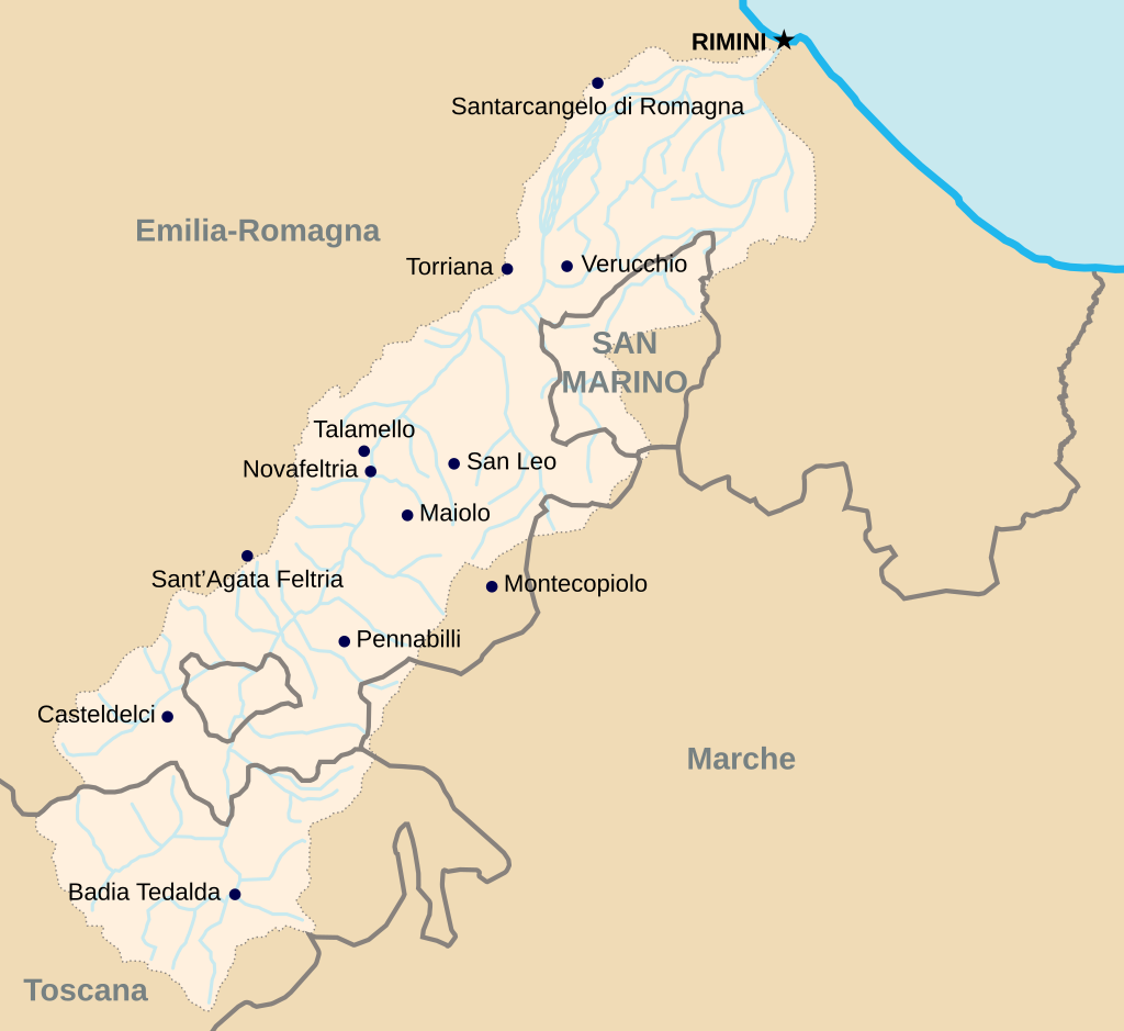 Map of Valmarecchia