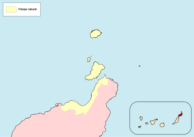 Mapa de localización del Parque Natural del archipiélago Chinijo