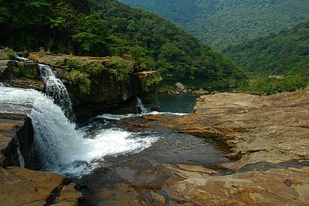 A section of the Mariyudu Waterfall and the Urauchi River valley