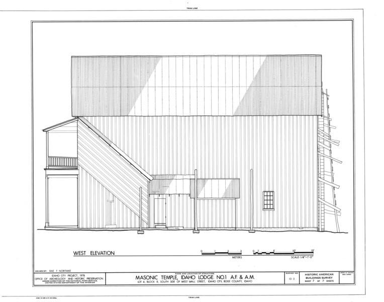 File:Masonic Temple, Idaho Lodge Number 1, Wall Street, Idaho City, Boise County, ID HABS ID,8-IDCI,1- (sheet 7 of 7).tif