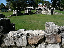 Sandstone wall at the site of the soldiers' settlement