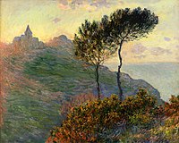 The Church at Varengeville, against the Sunset Monet - The Church at Varengeville, 1882.jpg