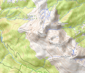 Carte topographique du mont Cusna.