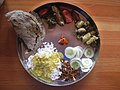 Various vegetarian dishes from Mumbai, India.