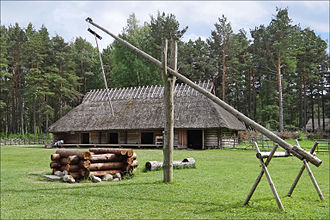 A traditional farmhouse built in the Estonian vernacular style Musee de plein air (Tallinn) (7644656256).jpg