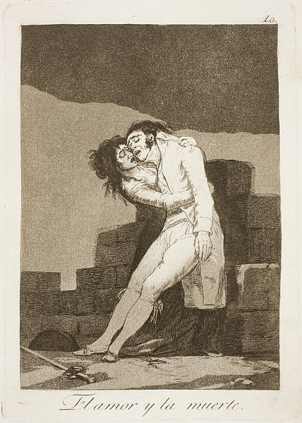 "El amor y la muerte" a print by Goya from 1799