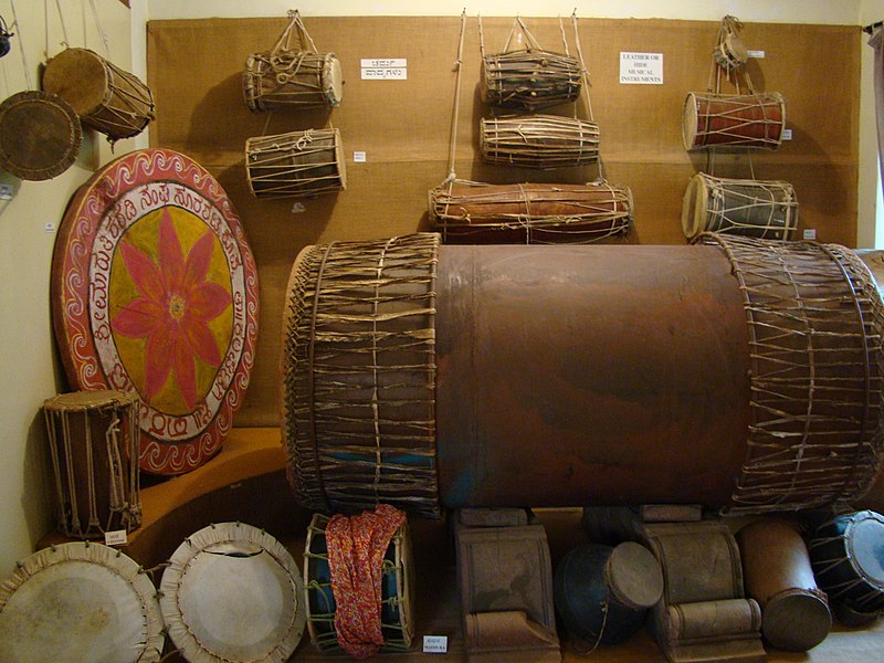 File:Musical instruments used in tribal culture on display in Janapada Loka (Folk art museum).jpg
