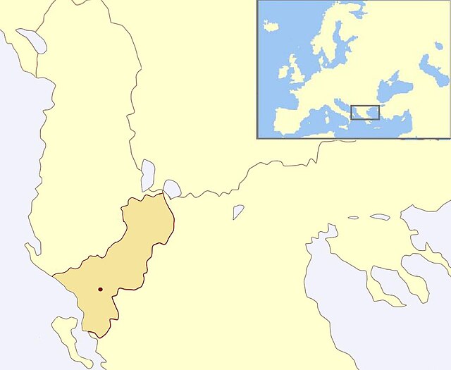 Kart over Den autonome republikken Nord-Epirus