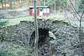 Čeština: Starý silniční most u Červené Lhoty, okr. Třebíč, jižní horní pohled. English: Old road bridge near Červená Lhota 3, Třebíč District.