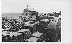 Equipment of the 1st LAAM Battalion on board a ship in Da Nang Harbour Operation Keystone Eagle, equipment of the 1st Light Antiaircraft Missile Battalion on board a ship in Da Nang Harbour.jpg