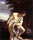 Orazio Gentileschi - David betrachtet den Kopf von Goliath - WGA08579.jpg