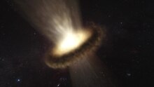 File:Outflow from active galaxy NGC 3783 (artist’s impression).ogv