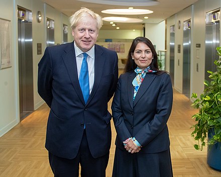 Patel as Home Secretary with Johnson in 2019