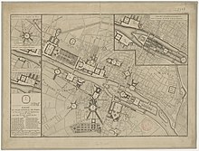 1765 (Pierre Patte, Partie du Plan général de Paris où l'on a placé les différents emplacements qui ont été choisis pour placer la statue équestre du roi)