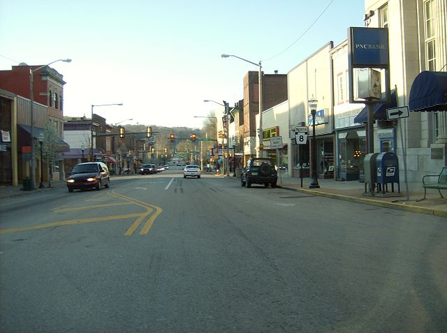 PA 8 is a major street in downtown Butler.