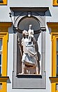 Nowa rzeźba św. Krzysztofa. Projektował prof. Aleksander Śliwa. Odsłonięta 23 lipca 2021 roku.
