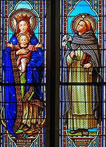 Vitraux représentant la Vierge à l'Enfant et saint Dominique