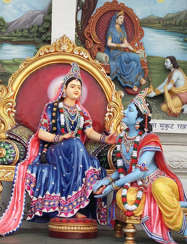 Radha: Cùng chiêm ngưỡng bức ảnh về Radha - một nữ thần trong văn hóa Ấn Độ được họa sĩ thể hiện với đầy nét tinh tế và yêu kiều. Hình ảnh của Radha sẽ khiến bạn ngỡ ngàng và xao xuyến bởi vẻ đẹp tuyệt vời của bức tranh này. Translation: Let\'s admire the picture of Radha - a goddess in Indian culture depicted by the artist with exquisite and graceful lines. The image of Radha will amaze and stir you with the stunning beauty of this painting.