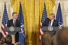 President Donald Trump and Secretary General Jens Stolenberg Joint Press Conference, April 12, 2017 (01).jpg