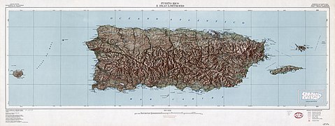 Топографічна карта Пуерто-Рико, 1952 рік
