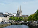 Kathedraal in het panorama van Quimper