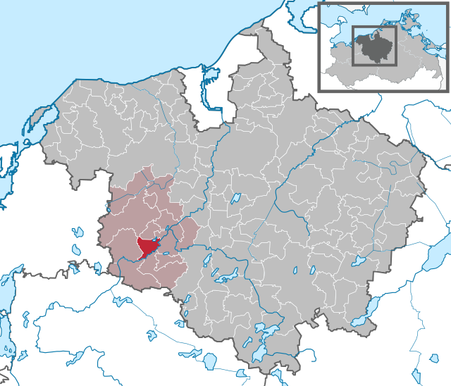 Poziția  Rühn pe harta districtului Rostock