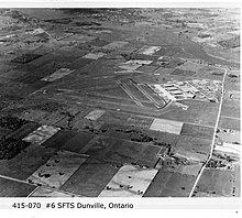 No. 6 SFTS in the 1940s, with Dunnville in the background RCAF Dunnville Aerial View 1940s.jpg