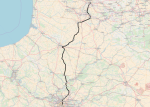 Spoorlijn Paris-Nord - Lille op de kaart