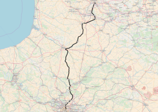 Mapa topográfico que muestra el recorrido de la línea.