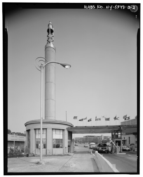 File:Rainbow Bridge Toll Plaza, Toll Building, Rainbow Plaza, Niagara Falls, Niagara County, NY HABS NY,32-NIAF,5B-2.tif