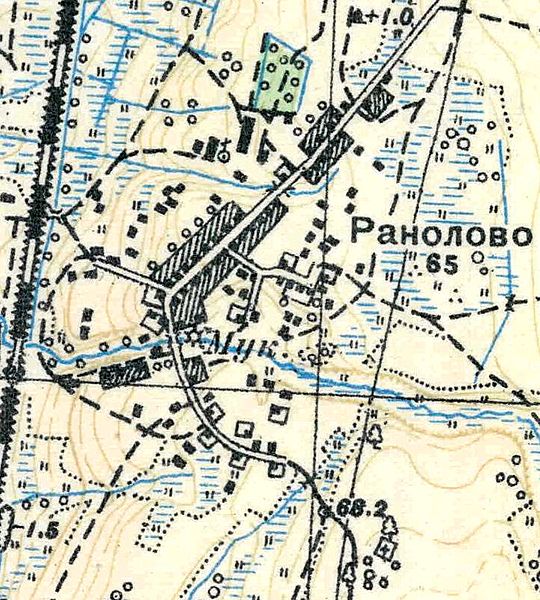 Rannolovon kylän suunnitelma.  1938